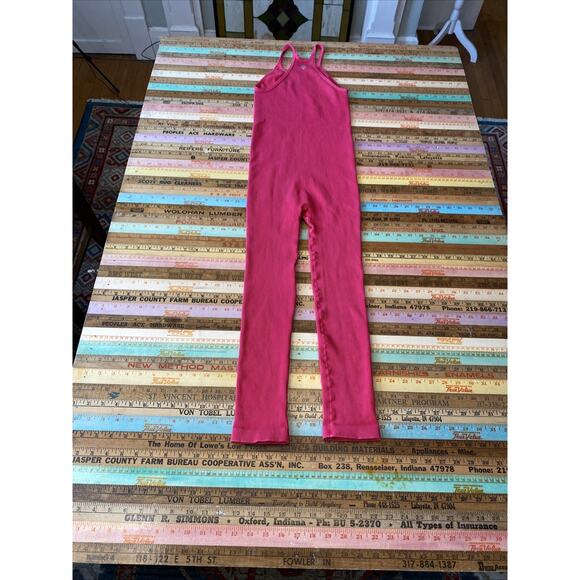 Free People Movement Happiness Runs Ribbed One Piece Bodysuit Pink XS/S - Picture 4 of 12
